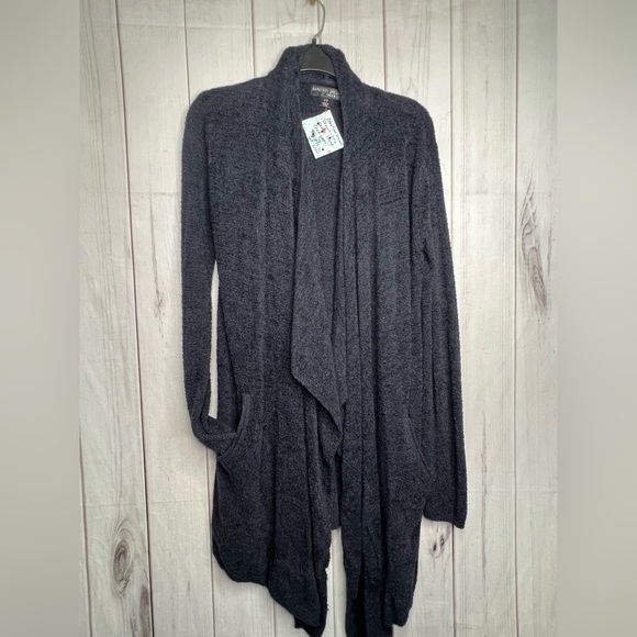 Barefoot Dreams Sweaters - Barefoot Dreams Charcoal Open-Front Cardigan